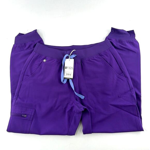 Figs Women's Digital Grape Zamora Jogger Scrub Pants Petite Size MP - Picture 8 of 14